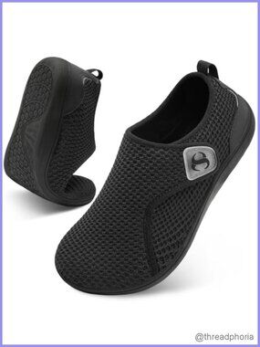 Womens Wide Width Diabetic Walking Shoes Adjustable Zero Drop Barefoot Sneakers